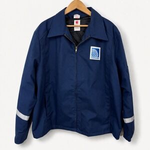 90s Lion Men XL Jacket Continental Airlines Workwear Quilted Lined Mechanic Zip
